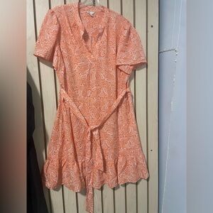 Cato Vibrant Orange Paisley Mini Dress